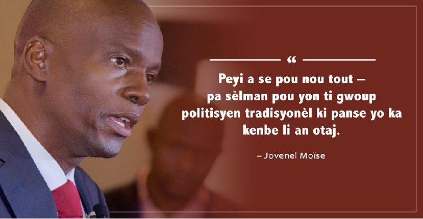 Haïti: Le Rassemblement des Jovenelistes pour la démocratie dénonce l’interruption des projets initiés par Jovenel Moïse