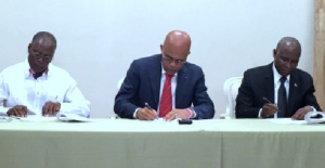 Haiti: Signature de l’accord entre Martelly et les présidents des deux chambres