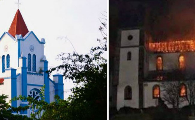 HAITI: Incendie à l’église Catholique de Dame Marie