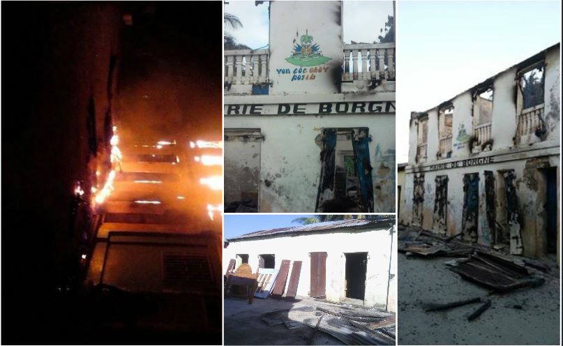 HAITI: Des individus non-identifiés ont mis le feu dans les locaux de la mairie de Borgne