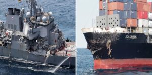 Monde: Dix marins américains disparus après une collision entre leur destroyer et un pétrolier
