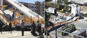 Monde: Effondrement d’un pont piétonnier fraîchement inauguré sur une autoroute à Miami